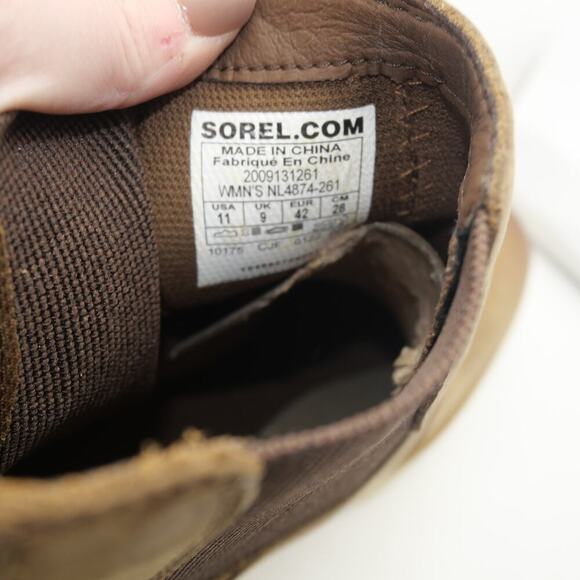 NEW Sorel women's 11 Hi-Line Heel Chelsea Waterproof Boot Umber Brown READ - Picture 13 of 13